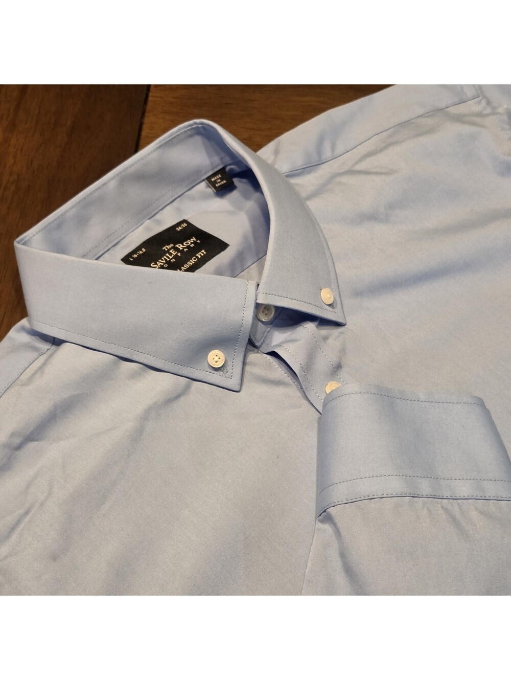 The Savile Row Company Dress Shirt 16-16.5 34/35 Light Blue Classic Fit Mens